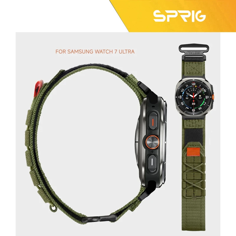 بند اسپریگ مدل Nylon Outdoor W8 مناسب برای ساعت هوشمند سامسونگ Galaxy Watch 8 40mm / 8 44mm / 8 Classic 46mm