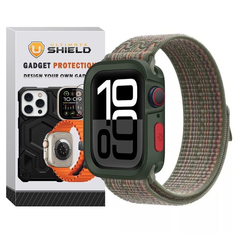 بند آلتیمیت شیلد مدل Hyper Defender مناسب برای اپل واچ 45 mm سری 8 به همراه کاور