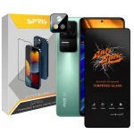 محافظ لنز دوربین اسپریگ مدل 3D-Antis مناسب برای گوشی موبایل شیائومی Poco F4 5G به همراه محافظ صفحه نمایش گوشی