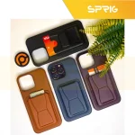 کاور اسپریگ مدل Leather Stand مناسب برای گوشی موبایل اپل Iphone 15 Pro - Image 3