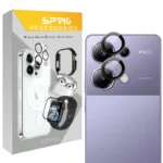 محافظ لنز دوربین اسپریگ مدل Ring Metal مناسب برای گوشی موبایل شیائومی Poco M6 Pro