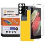 محافظ لنز دوربین آلتیمیت شیلد مدل 3D-UGB مناسب برای گوشی موبایل سامسونگ Galaxy S21 Ultra به همراه محافظ صفحه نمایش و محافظ پشت گوشی