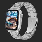 بند اسپریگ مدل 3Bead Clear مناسب برای اپل واچ سری Se/Ultra/Ultra 2/1/2/3/4/5/6/7/8/9 سایز 42/44/45/49 میلی متری