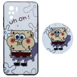 کاور طرح Spong Bob مدل MTHD مناسب برای گوشی موبایل شیائومی Redmi Note 10 4G / Note 10s به همراه پایه نگهدارنده