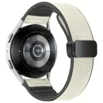 بند آکوآرا مدل Soft WHT Leather مناسب برای ساعت هوشمند سامسونگ Galaxy Watch 4/5/6/7/FE size 40/43/44/46/47mm