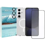 کاور آکوآرا مدل MagSafe GLS BKRNG مناسب برای گوشی موبایل سامسونگ Galaxy S23 FE به همراه محافظ صفحه نمایش و محافظ لنز دوربین