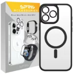 کاور اسپریگ مدل MagSafe-Ring مناسب برای گوشی موبایل اپل iPhone 16 Pro Max به همراه محافظ لنز دوربین