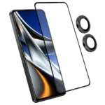 محافظ صفحه نمایش آکوآرا مدل Premium Fring مناسب برای گوشی موبایل شیائومی Poco M6 Pro 4G به همراه محافظ لنز دوربین