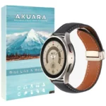 بند ساعت آکوآرا مدل Magnetic Leather AK مناسب برای ساعت هوشمند گلوریمی M2 Max LTD سایز 22mm