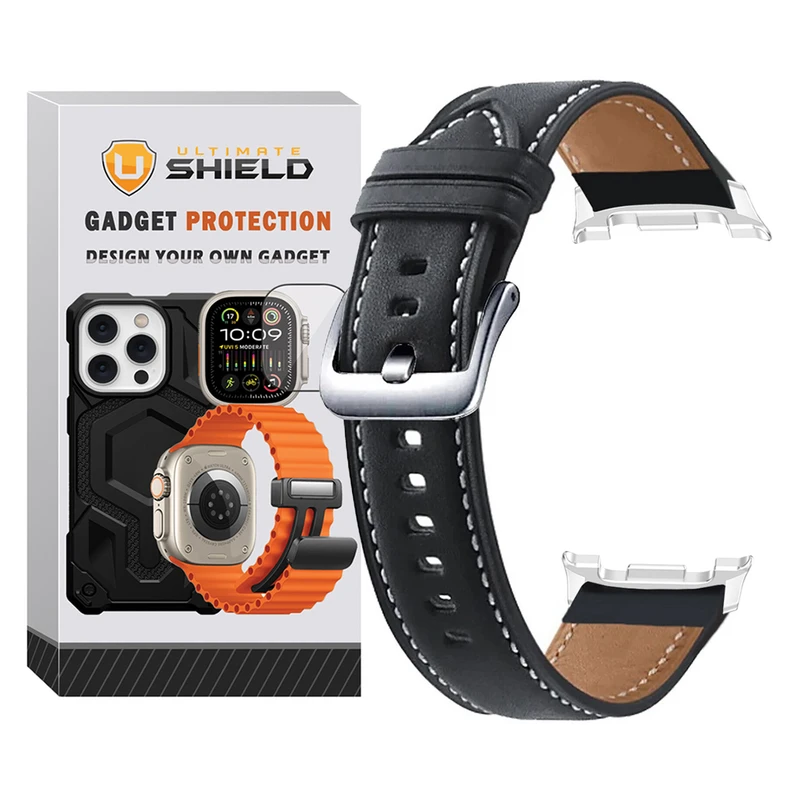 2a428565f19316a9226734b4c687813d95524843_1757601549.webp بند آلتیمیت شیلد مدل Leather SM NV8 SL مناسب برای ساعت هوشمند سامسونگ Galaxy Watch 8 40mm - Image 1