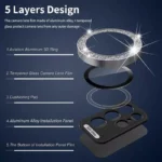 محافظ لنز دوربین رینگی هاپلایت مدل Glittery HL مناسب برای گوشی موبایل سامسونگ Galaxy S23 Ultra - Image 16