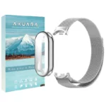 بند آکوآرا مدل Milanese GRDS مناسب برای مچ بند هوشمند شیائومی Mi Band 8 به همراه کاور