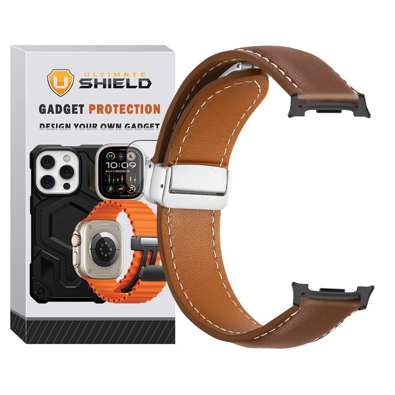 7ec99e15bb96cde1bed4a2c5124f909d26b718b8_1758011244.webp بند آلتیمیت شیلد مدل Leather Mag NV8 BK مناسب برای ساعت هوشمند سامسونگ Galaxy Watch 8 44mm - Image 1