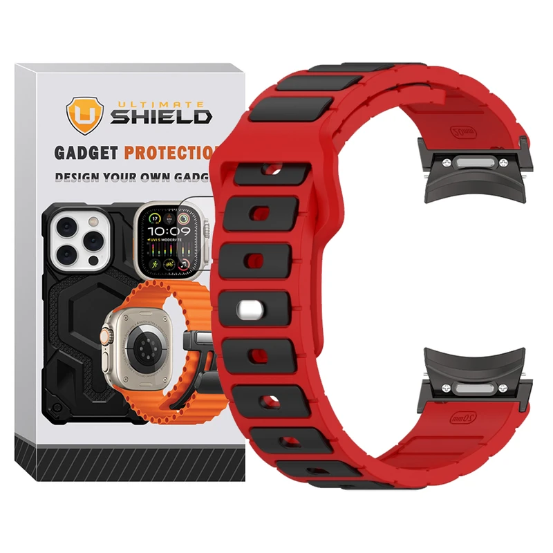 9725d47cbfe653426c18e4b2f090b08e563a52eb_1756123369.webp بند آلتیمیت شیلد مدل Flat BTN BK مناسب برای ساعت هوشمند سامسونگ Galaxy Watch 6 40mm / 44mm / Classic 43mm / Classic 47mm - Image 1