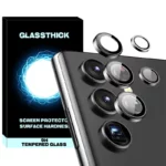 محافظ لنز دوربین گلستیک مدل Ring Metal مناسب برای گوشی موبایل سامسونگ Galaxy S22 Ultra