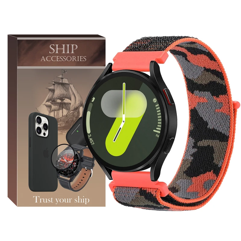 b2fe974cee39ba35e4a656d80f4d35b7b37826c6_1722349947.webp بند شیپ مدل Nylon Army SH مناسب برای ساعت هوشمند سامسونگ Galaxy Watch 4/5/6/7/FE سایز 40/43/44/46/47 میلی متری - Image 1