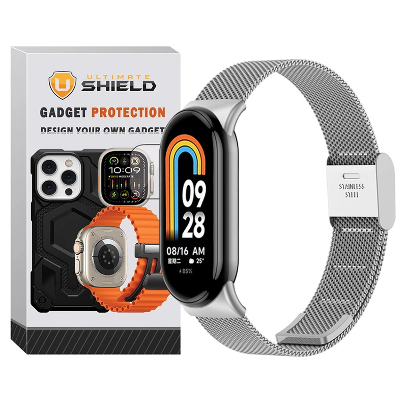 b6c1cfcb3cef6d7c93d5b2dad83e891f173b5fca_1756645084.webp بند آلتیمیت شیلد مدل Milanese GK مناسب برای ساعت هوشمند شیائومی Mi Band 9 12mm - Image 1