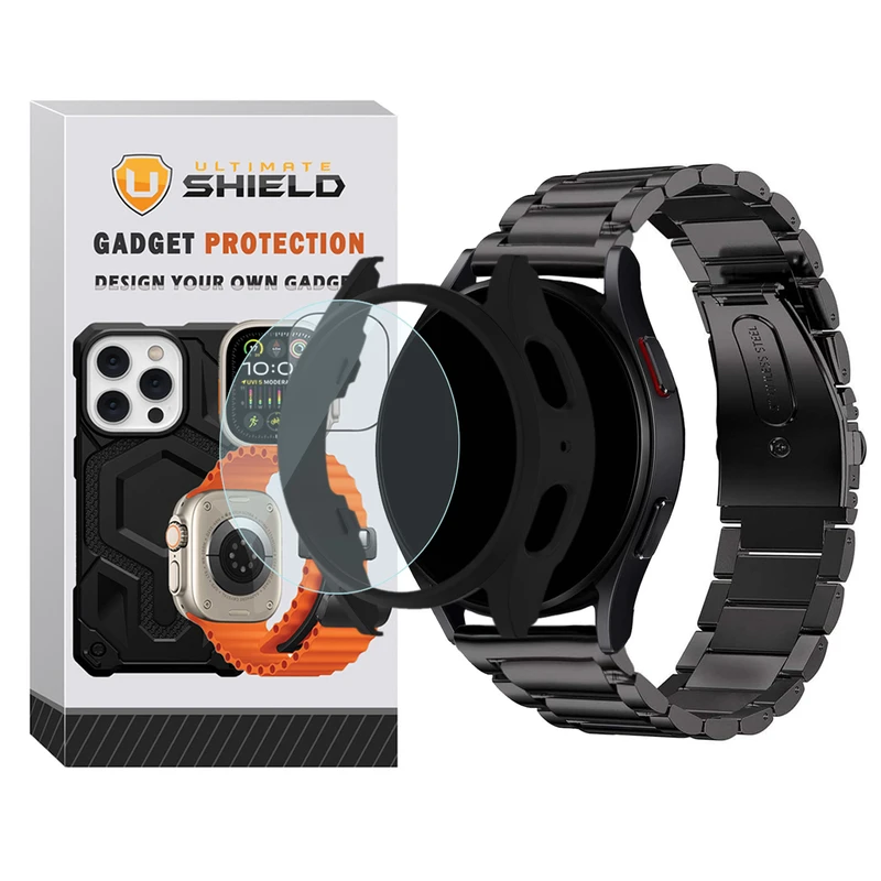 d5f514ea746fdf0f9852f1545258a513f5d83bba_1735037968.webp بند آلتیمیت شیلد مدل PC 3Bead مناسب برای ساعت هوشمند سامسونگ Galaxy Watch 4 Classic 46mm به همراه کاور - Image 1