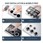 محافظ لنز دوربین رینگی هاپلایت مدل Glittery HL مناسب برای گوشی موبایل سامسونگ Galaxy S24 Ultra - Image 3