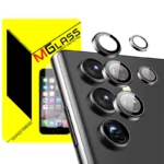 محافظ لنز دوربین ام‌گلس مدل Ring Metal مناسب برای گوشی موبایل سامسونگ Galaxy S22 Ultra