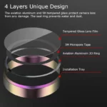 محافظ لنز دوربین پلاس مدل Ring Metal PL مناسب برای گوشی موبایل سامسونگ Galaxy F54 - Image 7